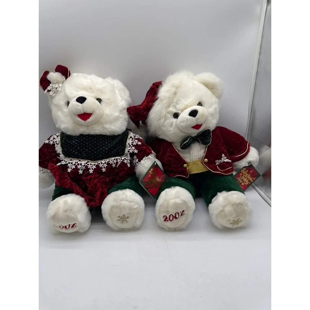2 Dan Dee Snowflake Teddy Bear Plush Stuffed Animal Christmas 2002  22